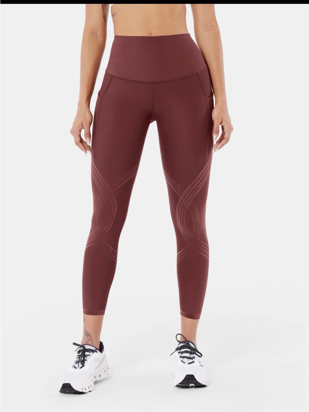 Fanka Bond Sculpt High Rise 7/8 Leggings Reversible w/Pocket in Rust/Pinecone